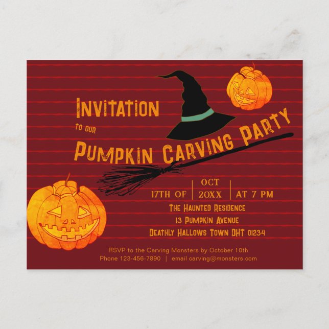 Playful Pumpkin Orange Retro Jack-o'-Lantern Kids’ Postcard (Front)