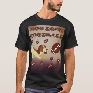 Playful Pup Men's Football Dog Graphic  T-Shirt