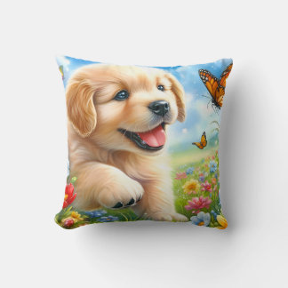 Playful puppy dog cushion