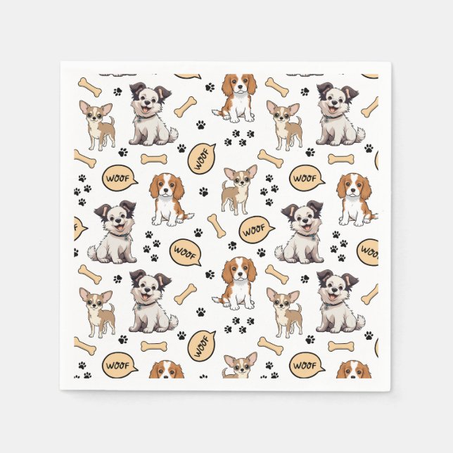 Playful Puppy Parade Napkin (Front)