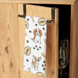 Playful Puppy Parade Tea Towel