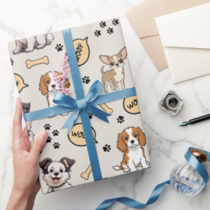 Playful Puppy Parade Wrapping Paper