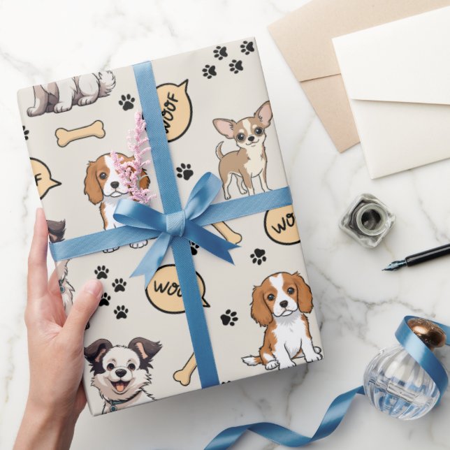 Playful Puppy Parade Wrapping Paper (Gifting)