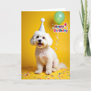 Playful Puppy Party Hat Card