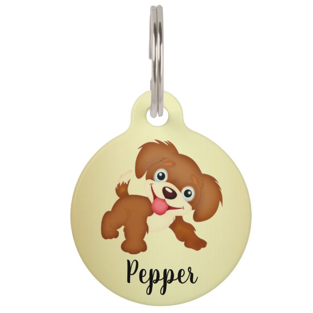 Playful Puppy Pet Tag (Front)