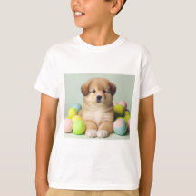 Playful Puppy T-shirt for girls and boys.