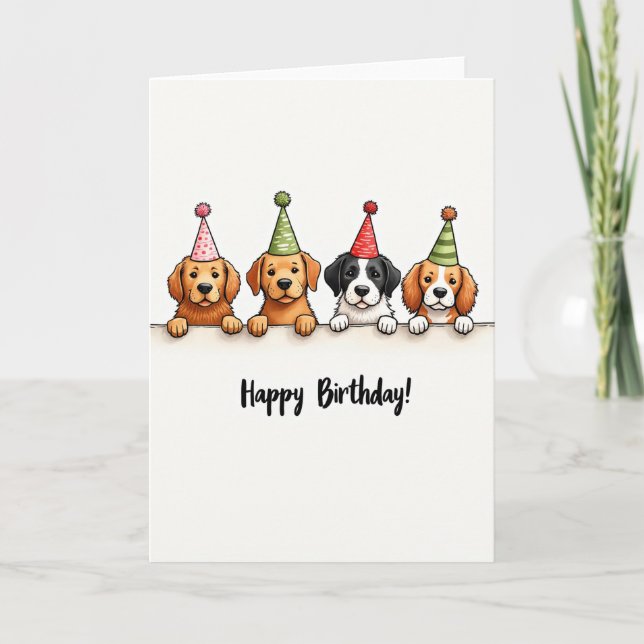 Playful Pups Birthday Card (Front)