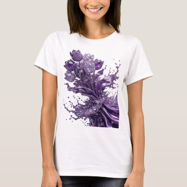 Playful Purple ABSTRACT ART Statement Tee (Front)
