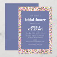 Playful Purple Abstract Dot Pattern Bridal Shower