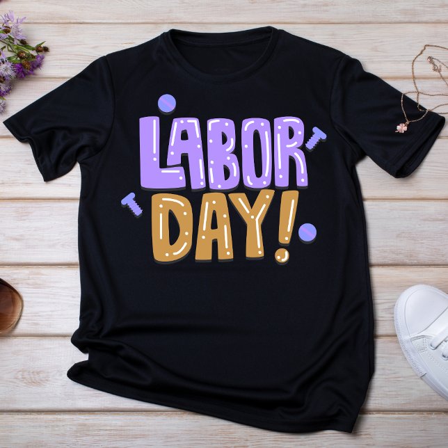 Playful Purple and Brown Labour Day T-Shirt (Creator Uploaded)