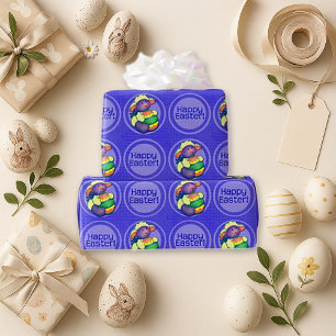 Playful Purple Cartoon Lamb Easter  Wrapping Paper