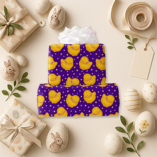 Playful Purple Easter Rubber Duck Wrapping Paper (Creator Uploaded)