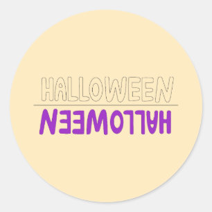 Playful Purple Halloween Art with Spooky Charm Classic Round Sticker