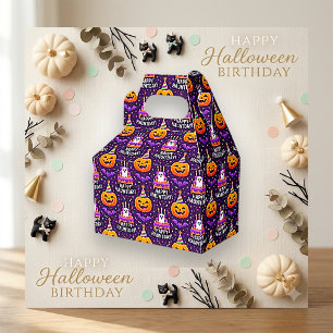 Playful Purple Halloween Ghost Pumpkin Pattern Favour Box