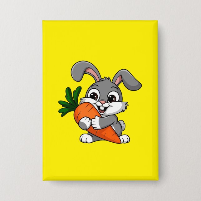Playful rabbit with a big carrot  (Front)
