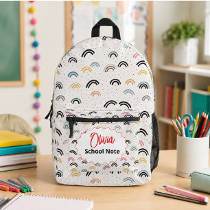 Playful Rainbow Back to School Supplies Teachers Printed Backpack