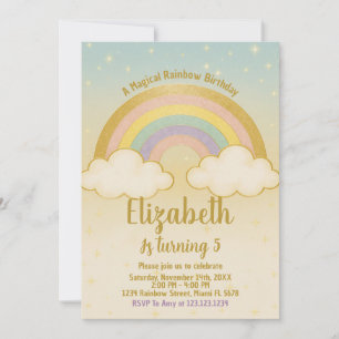 Playful Rainbow Birthday Invitation
