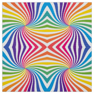 Playful Rainbow Linnear Geometric Pattern  Fabric