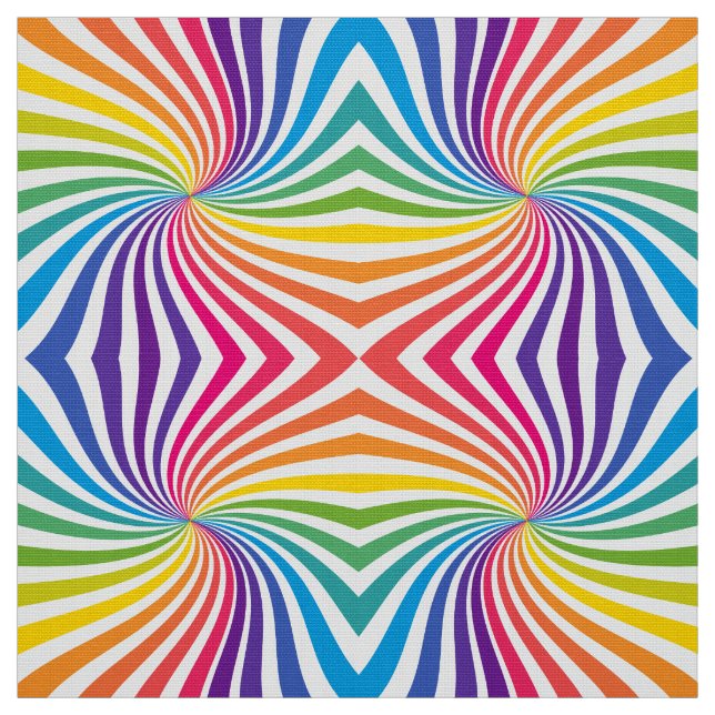 Playful Rainbow Linnear Geometric Pattern  Fabric (Swatch)