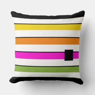 Playful Rainbow Stripes Cushion