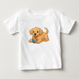  Playful Realistic Dog with Ball – Cute Animal Des Baby T-Shirt