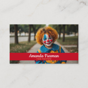 Playful Red and Yellow Kid Face Painter Business Card