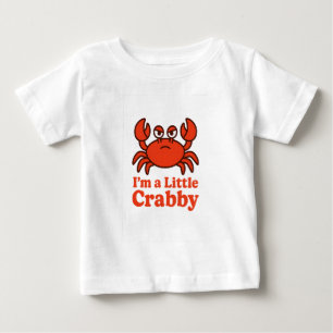 Playful Red Crab – “I’m a Little Crabby” Humour Baby T-Shirt