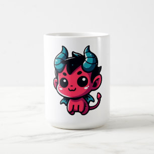 Playful Red Devil - Cartoon, Character, Red, Kawai Coffee Mug