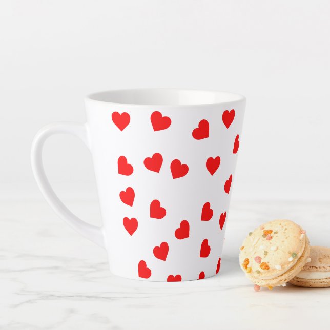 Playful Red Hearts  Latte Mug (In Situ)