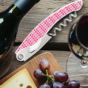 Playful Red Pink Fuchsia Hearts Valentine Pattern Corkscrew