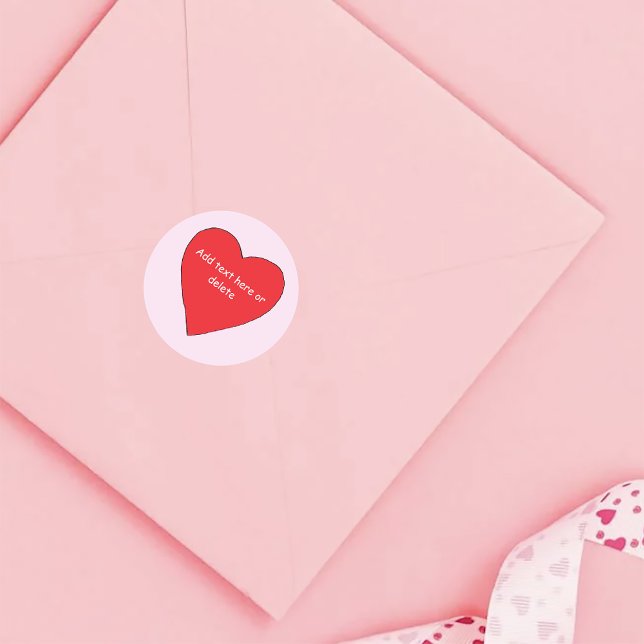 Playful Red Pink Hearts Valentine Pattern  Classic Round Sticker (Creator Uploaded)