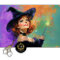 Playful Redhead Witch Halloween Decoupage