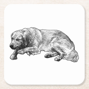 Playful Restful Companion Delivers Bright Spirit Square Paper Coaster