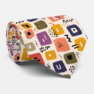 Playful Retro Doodle Abstract   Mid-Century Modern Tie