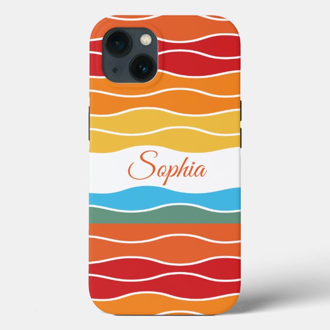 Playful Retro Rainbow Stripes for Custom Product Case-Mate iPhone Case (Back)