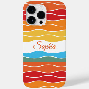 Playful Retro Rainbow Stripes for Custom Product Case-Mate iPhone 14 Pro Max Case