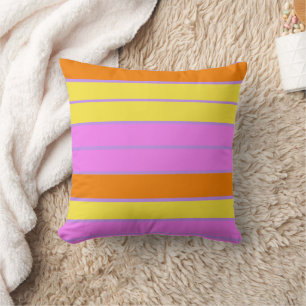 Playful Retro Rainbow Stripes for Custom Product Cushion