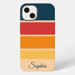 Playful Retro Rainbow Stripes for Custom Product iPhone 13 Case