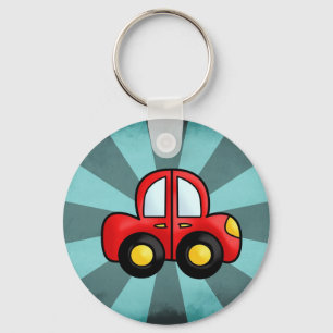 Playful Retro Toy Automobile Art Key Ring
