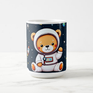 Playful Rocket Teddy Coffee Mug