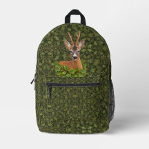 Playful Roe Buck in Green Woodland