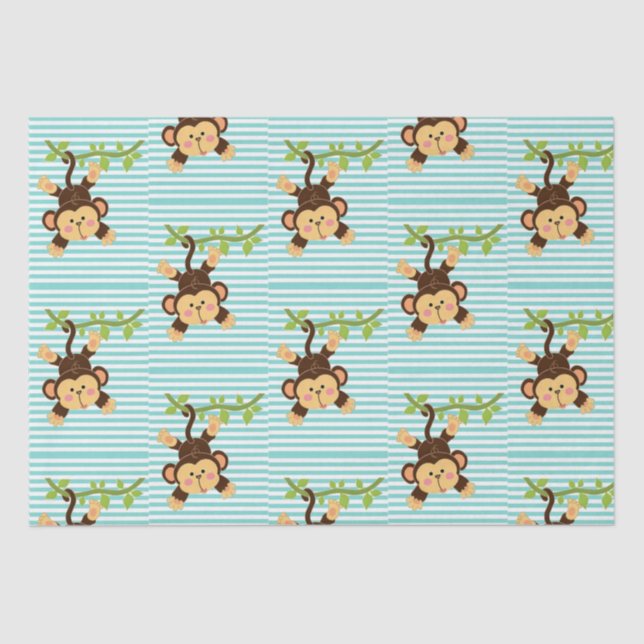 Playful Safari Monkey – Fun & Whimsical for kids  Tissue Paper (Front)