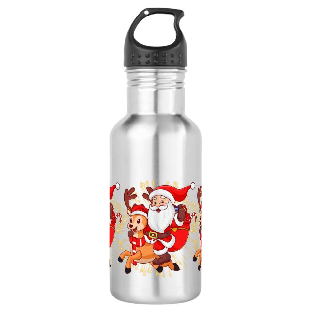 **"Playful Santa Claus Design – Fun and Festive Ch 532 Ml Water Bottle (Front)