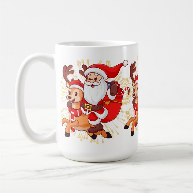 **"Playful Santa Claus Design – Fun and Festive Ch Coffee Mug (Left)
