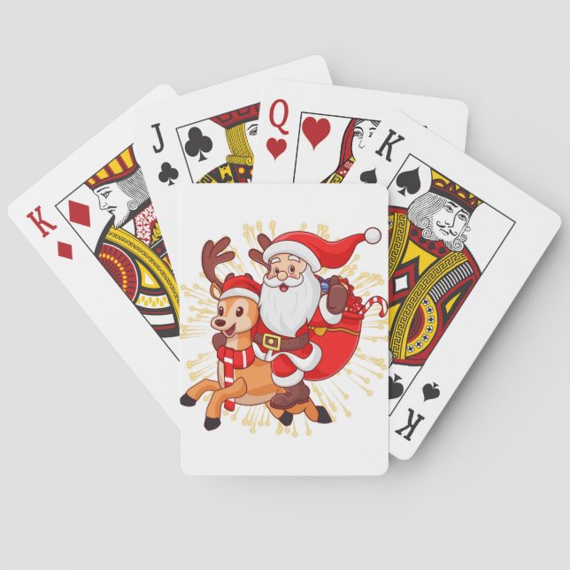 **"Playful Santa Claus Design – Fun and Festive Ch Playing Cards (Back)