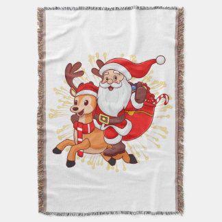 **"Playful Santa Claus Design – Fun and Festive Ch Throw Blanket