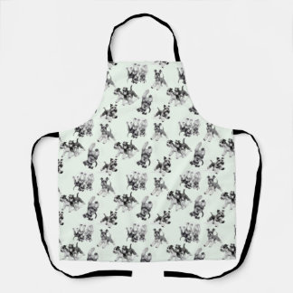 Playful Schnauzers Puppy Dog Pattern Apron