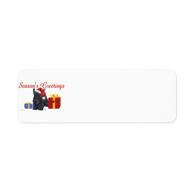 Playful Scottish Terrier Greetings Return Address Label (Front)