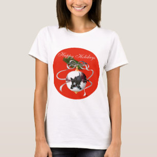 Playful Scottish Terrier in Snow T-Shirt