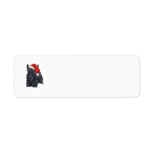 Playful Scottish Terrier Santa Return Address Label